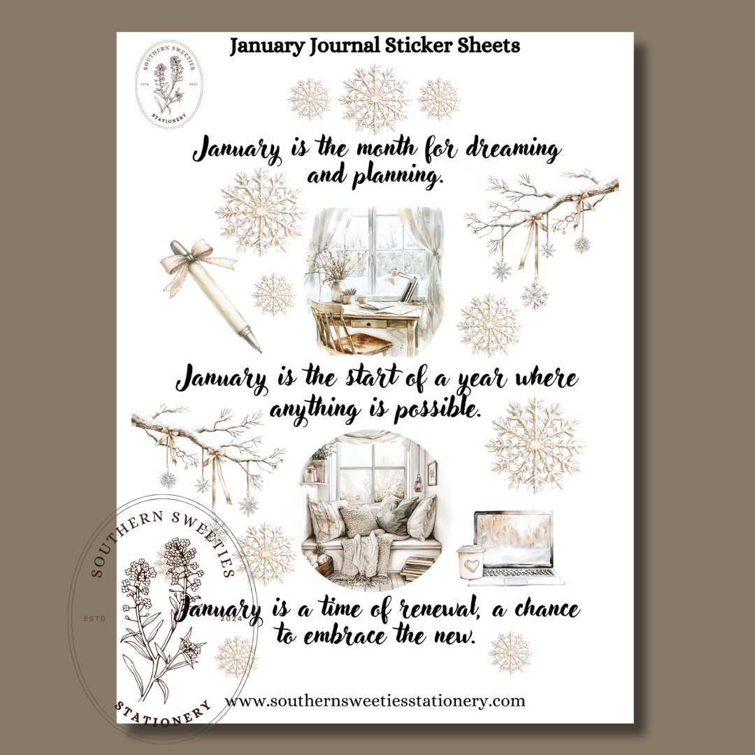 January Quote Sticker Sheet DIGITAL DOWNLOAD