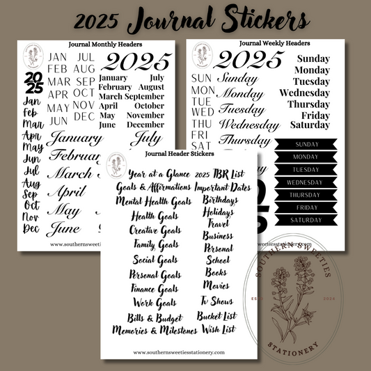 Journal Header Sticker Set DIGITAL DOWNLOAD